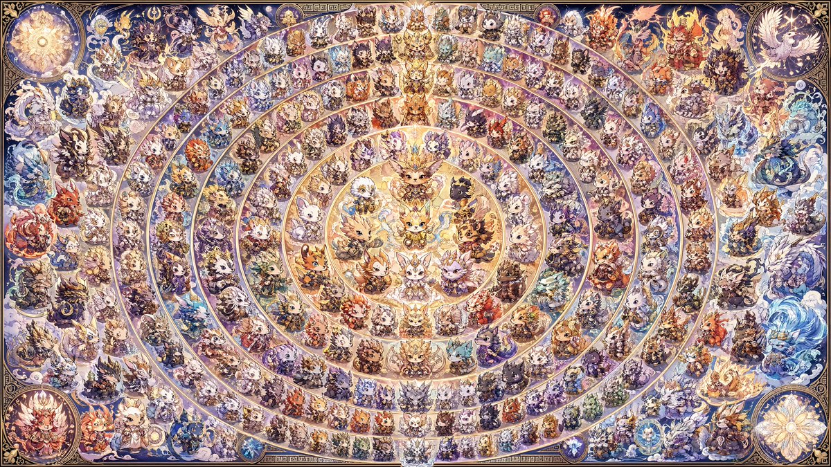 产品视觉 GPT Image 2 提示词：108 Chibi Fantasy Mandala