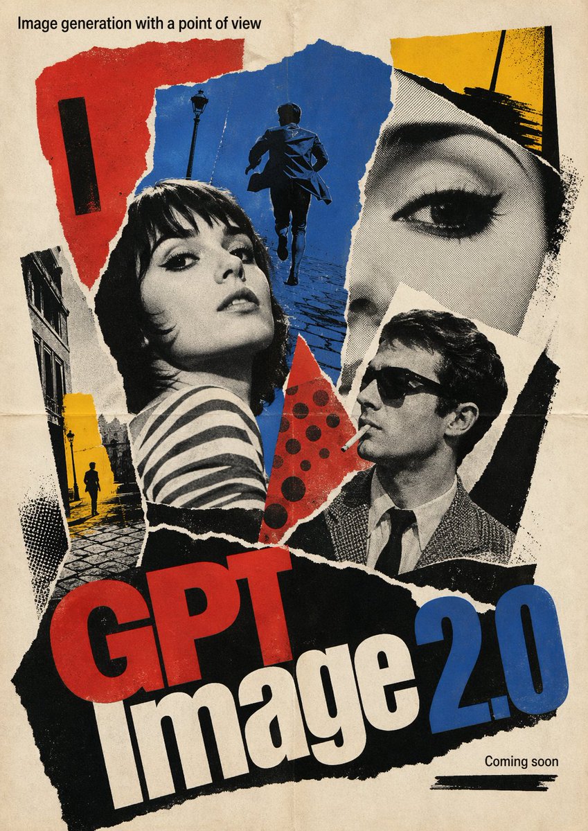 产品视觉 GPT Image 2 提示词：1960s French New Wave Movie Poster