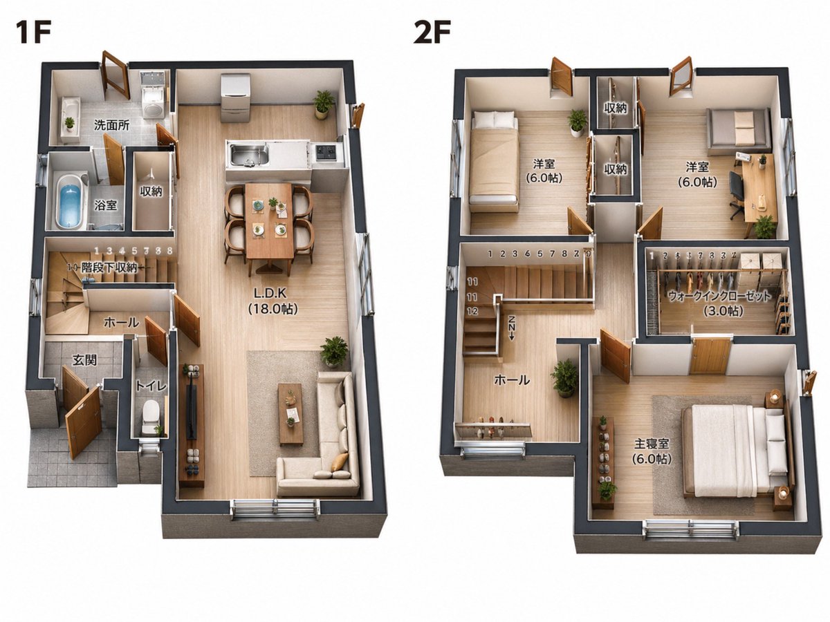 界面稿 GPT Image 2 提示词：2D Floor Plan to 3D Real Estate Render