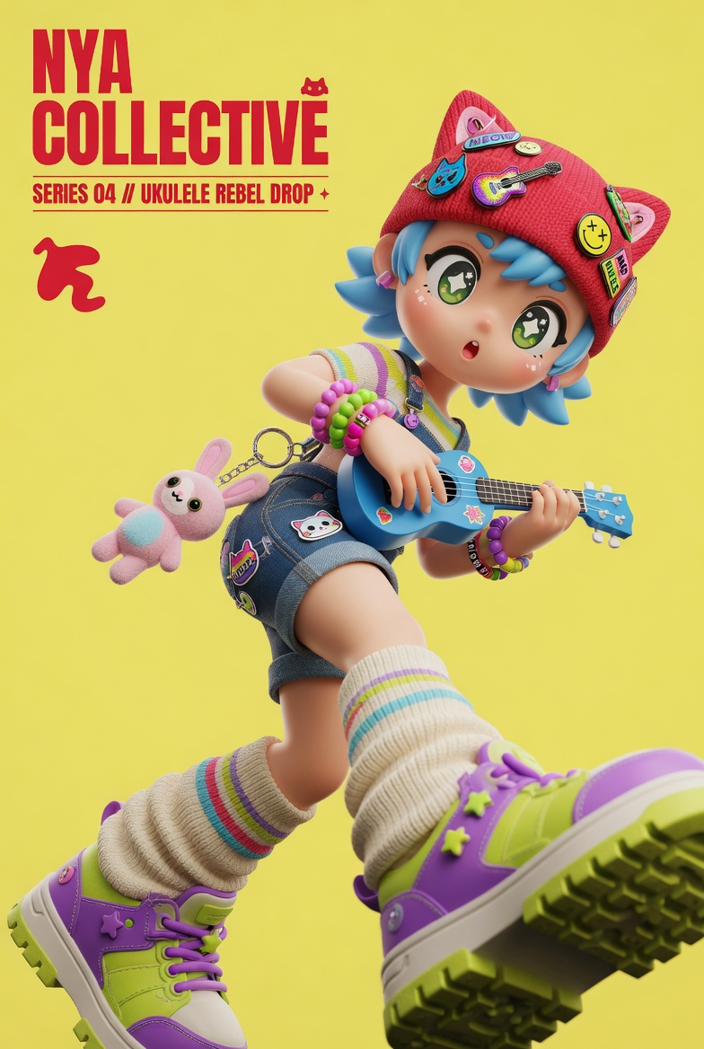 产品视觉 GPT Image 2 提示词：3D Designer Toy Poster