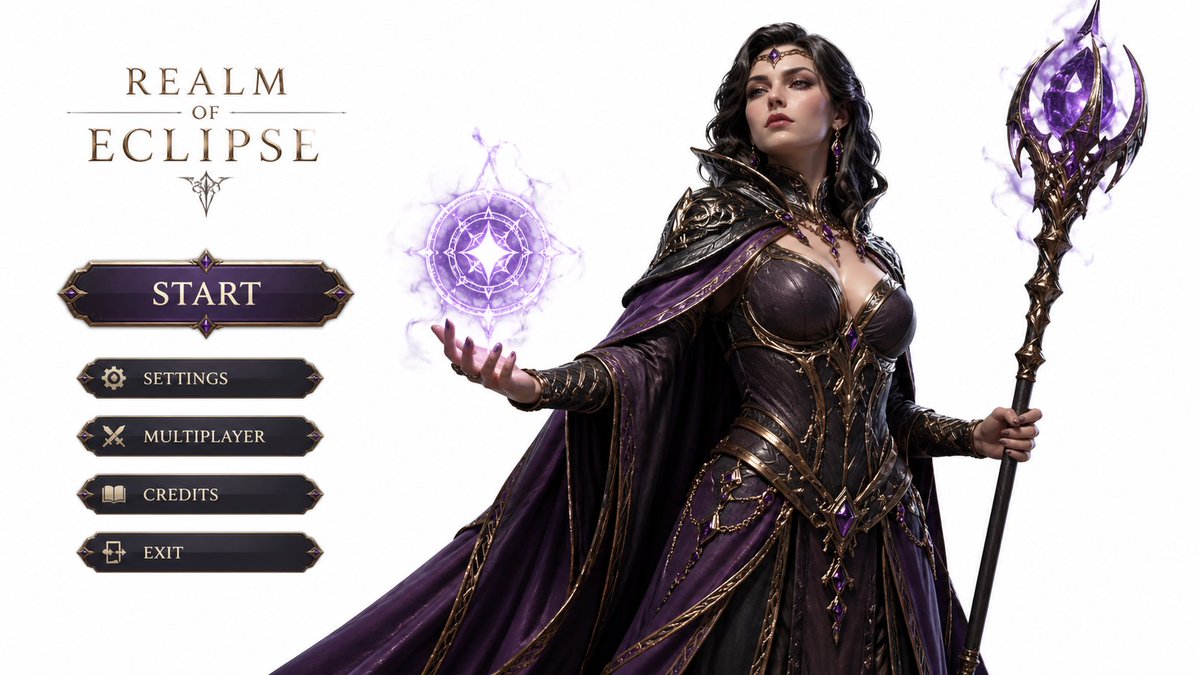界面稿 GPT Image 2 提示词：3D Gaming Character Sorceress