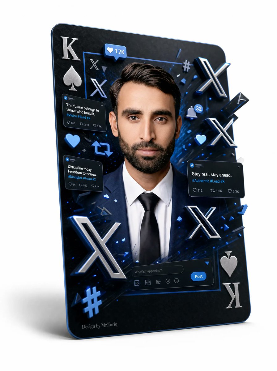 产品视觉 GPT Image 2 提示词：3D X Social Media Playing Card Poster