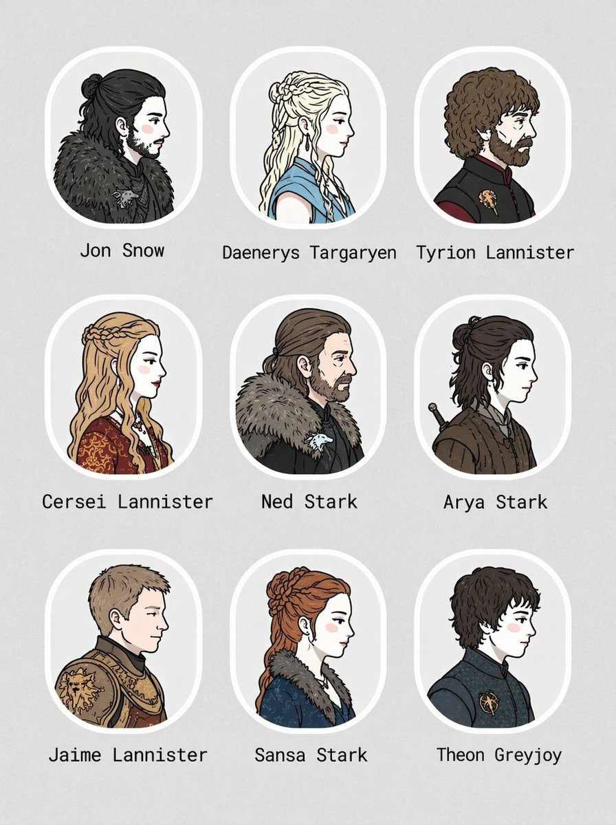 角色设定 GPT Image 2 提示词：3x3 Character Portrait Grid