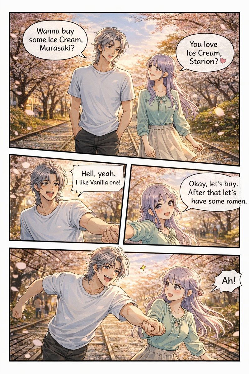 界面稿 GPT Image 2 提示词：4-Panel Anime Romance Comic Strip