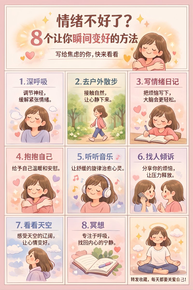 产品视觉 GPT Image 2 提示词：9-Panel Self-Care Infographic Grid