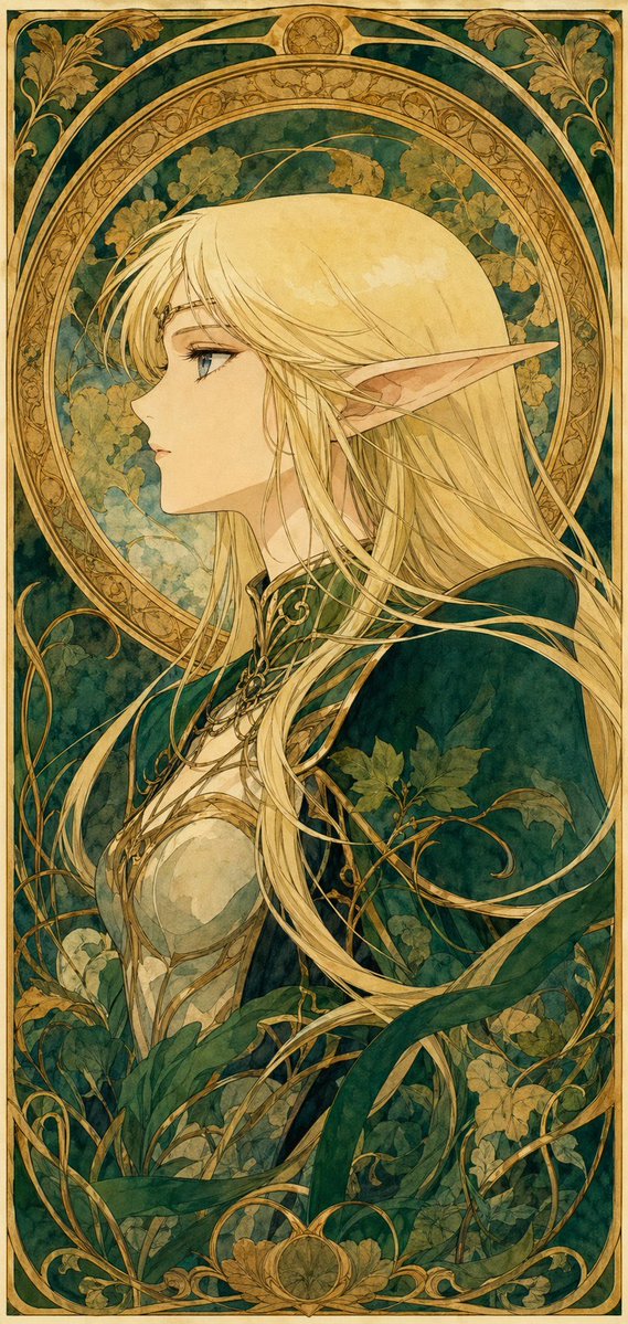 界面稿 GPT Image 2 提示词：90s Anime Style Elf Warrior
