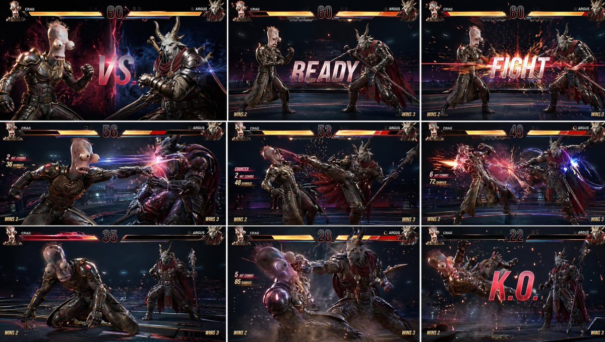 界面稿 GPT Image 2 提示词：AAA Fighting Game Storyboard Grid