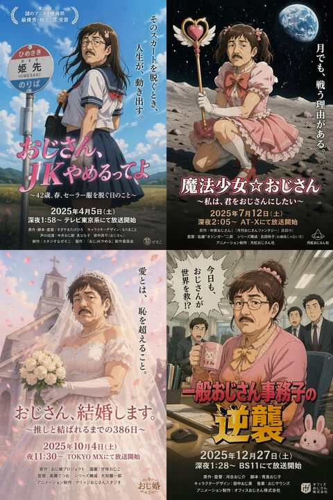 产品视觉 GPT Image 2 提示词：荒诞超现实女装大叔海报