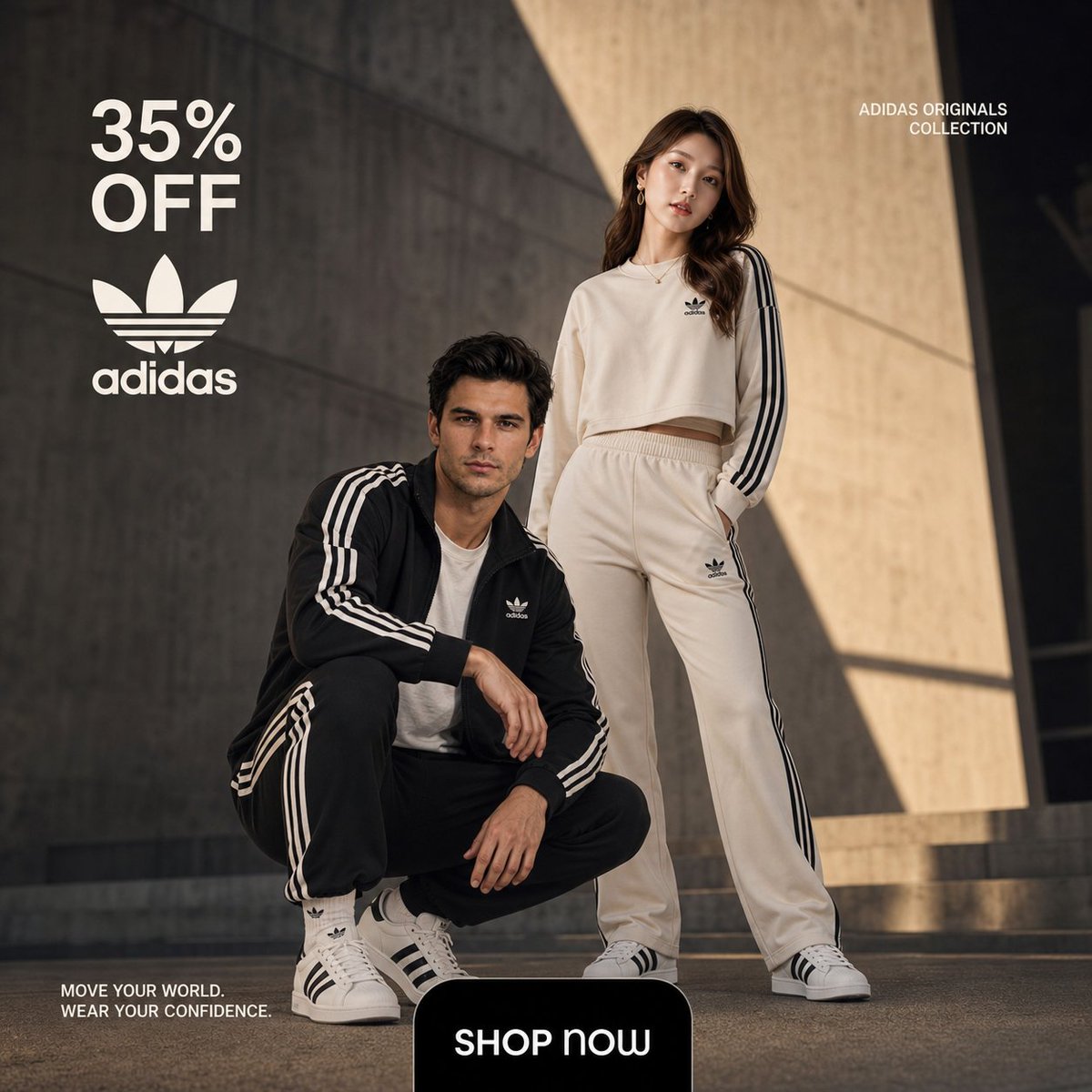 产品视觉 GPT Image 2 提示词：Adidas Originals Fashion Ad