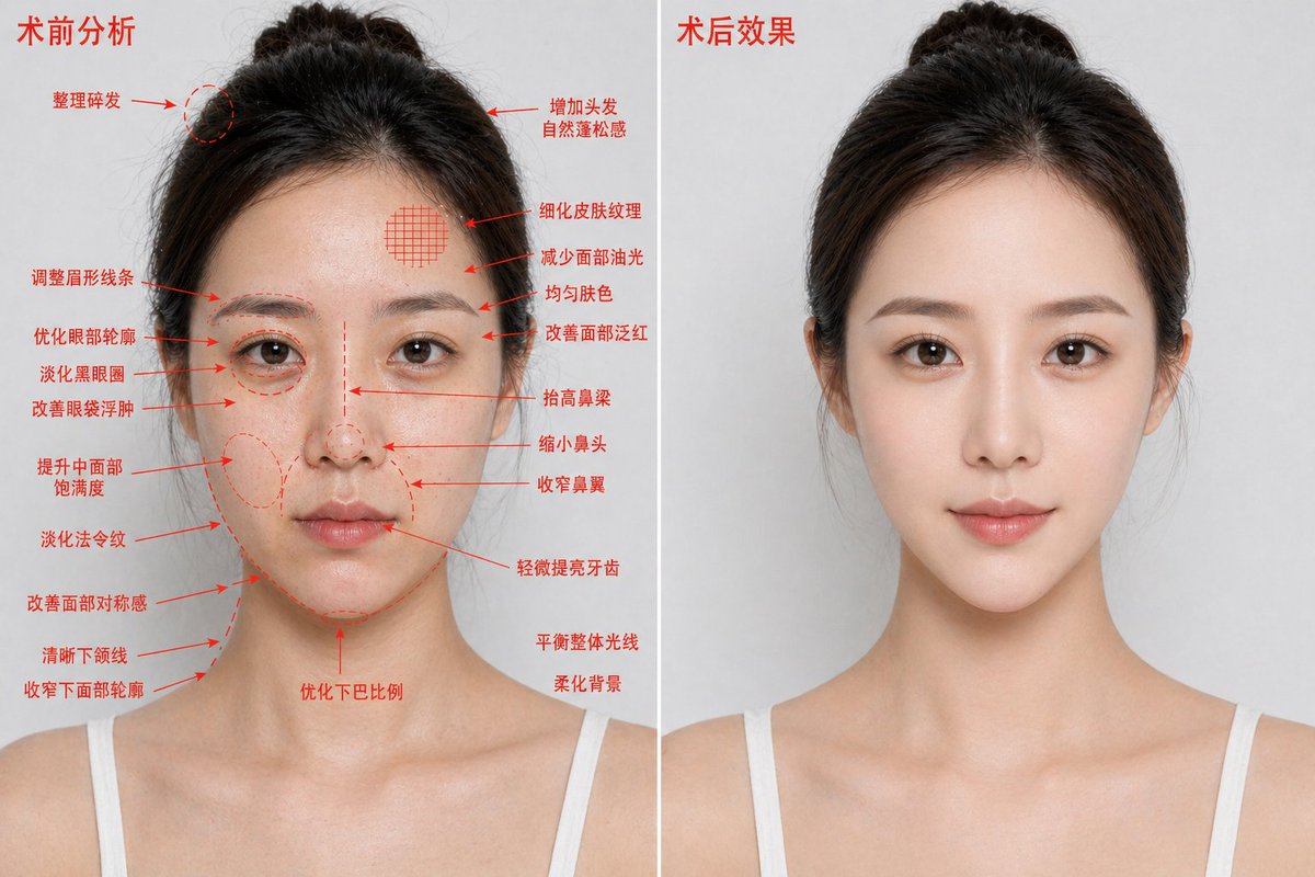 产品视觉 GPT Image 2 提示词：Aesthetic Surgery Before-After Poster