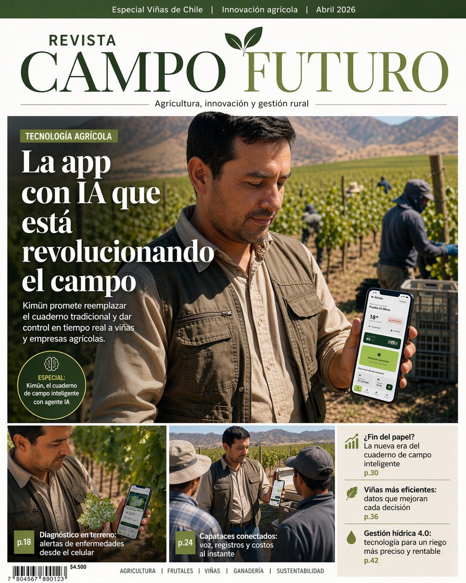 产品视觉 GPT Image 2 提示词：Agritech magazine cover from app screenshot