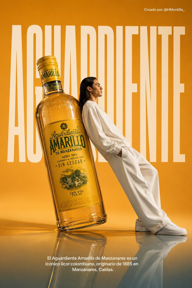产品视觉 GPT Image 2 提示词：Aguardiente fashion ad from portrait reference