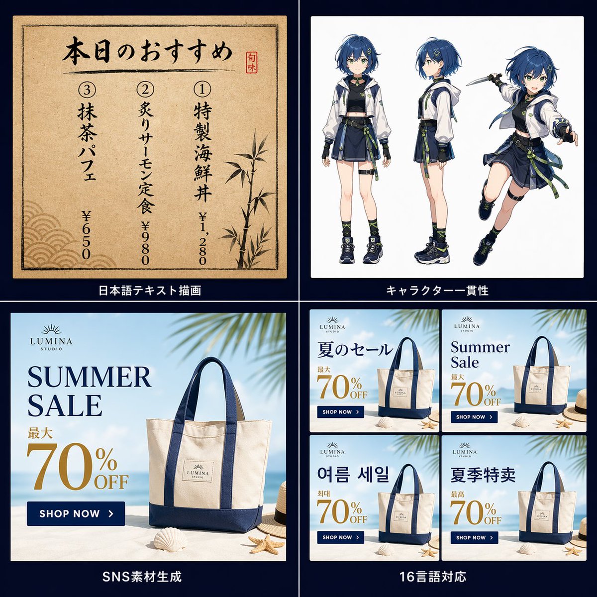 产品视觉 GPT Image 2 提示词：AI Image Capabilities Promo Grid