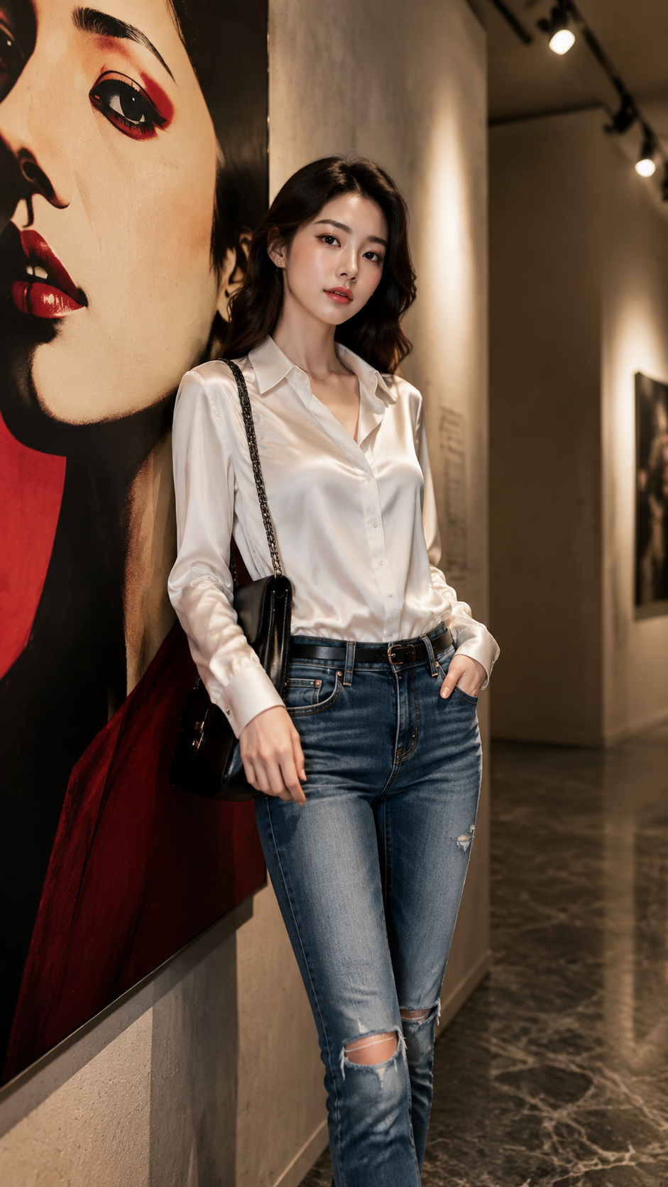 女装穿搭 GPT Image 2 提示词：画廊时尚大片 AI 女装提示词