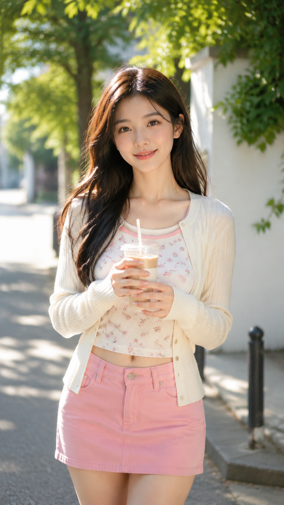 女装穿搭 GPT Image 2 提示词：春日绿意街道 AI 女装提示词