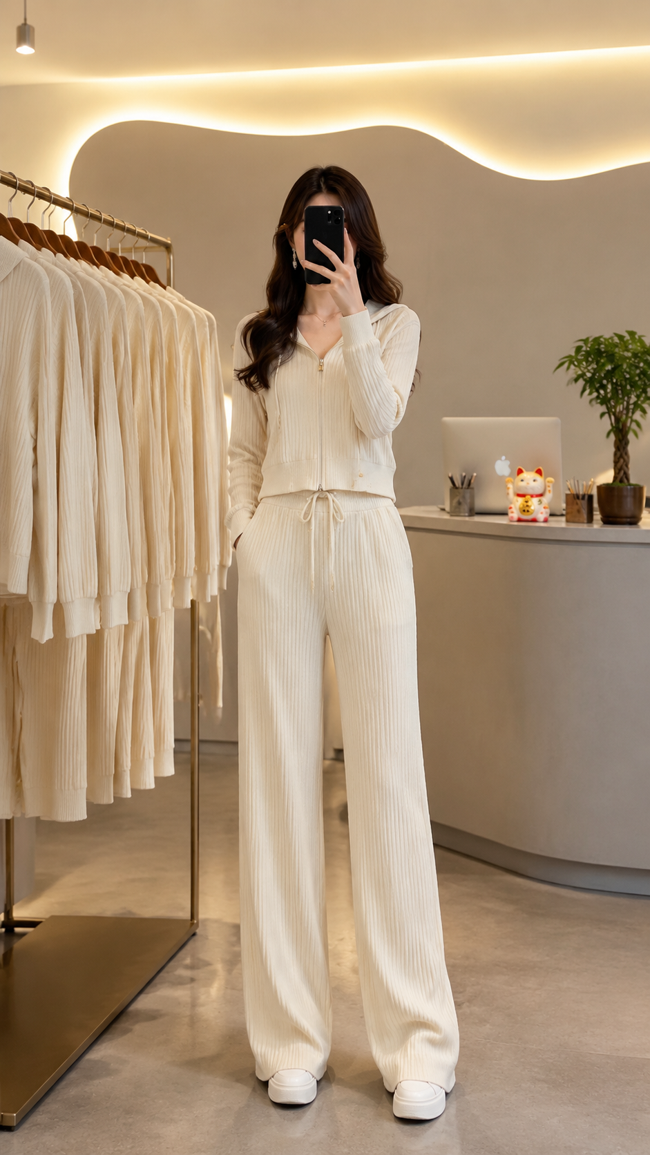 女装穿搭 GPT Image 2 提示词：服装店内自拍 AI 女装提示词