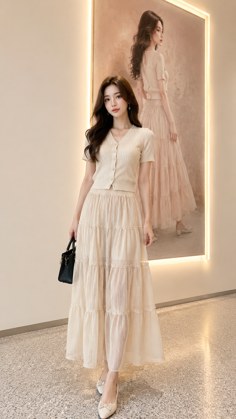 女装穿搭 GPT Image 2 提示词：艺术展厅 AI 女装提示词