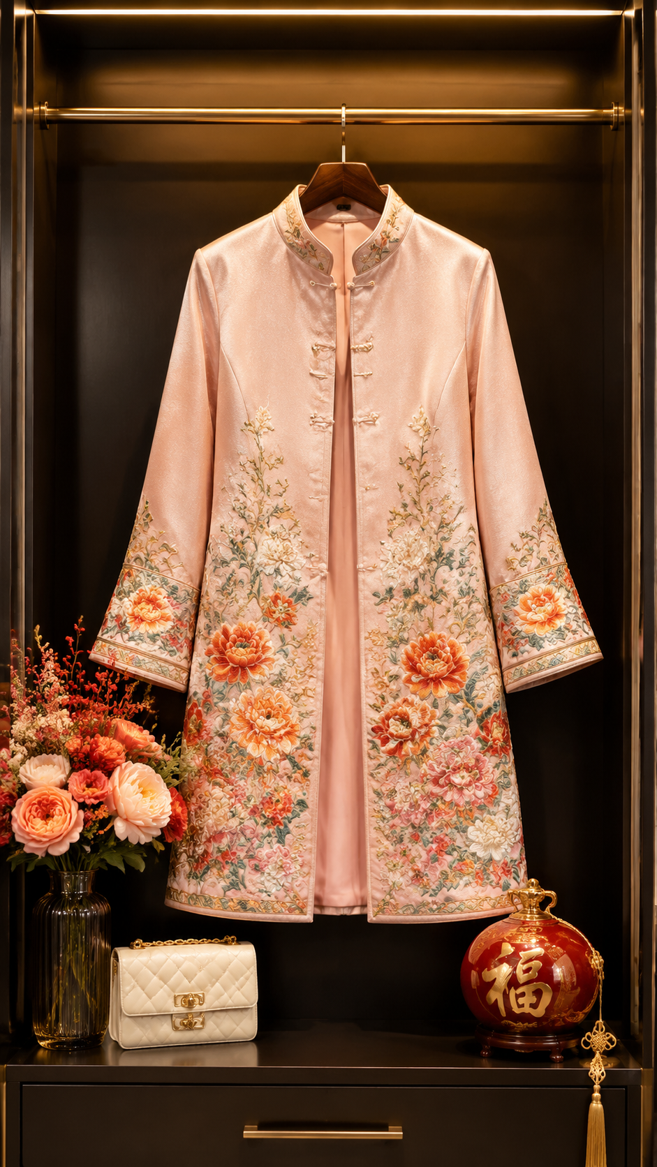 女装穿搭 GPT Image 2 提示词：衣柜里的服装展示图 AI 女装提示词