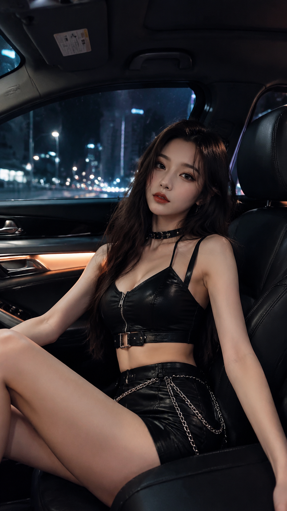 女装穿搭 GPT Image 2 提示词：车内清冷高级 AI 女装提示词