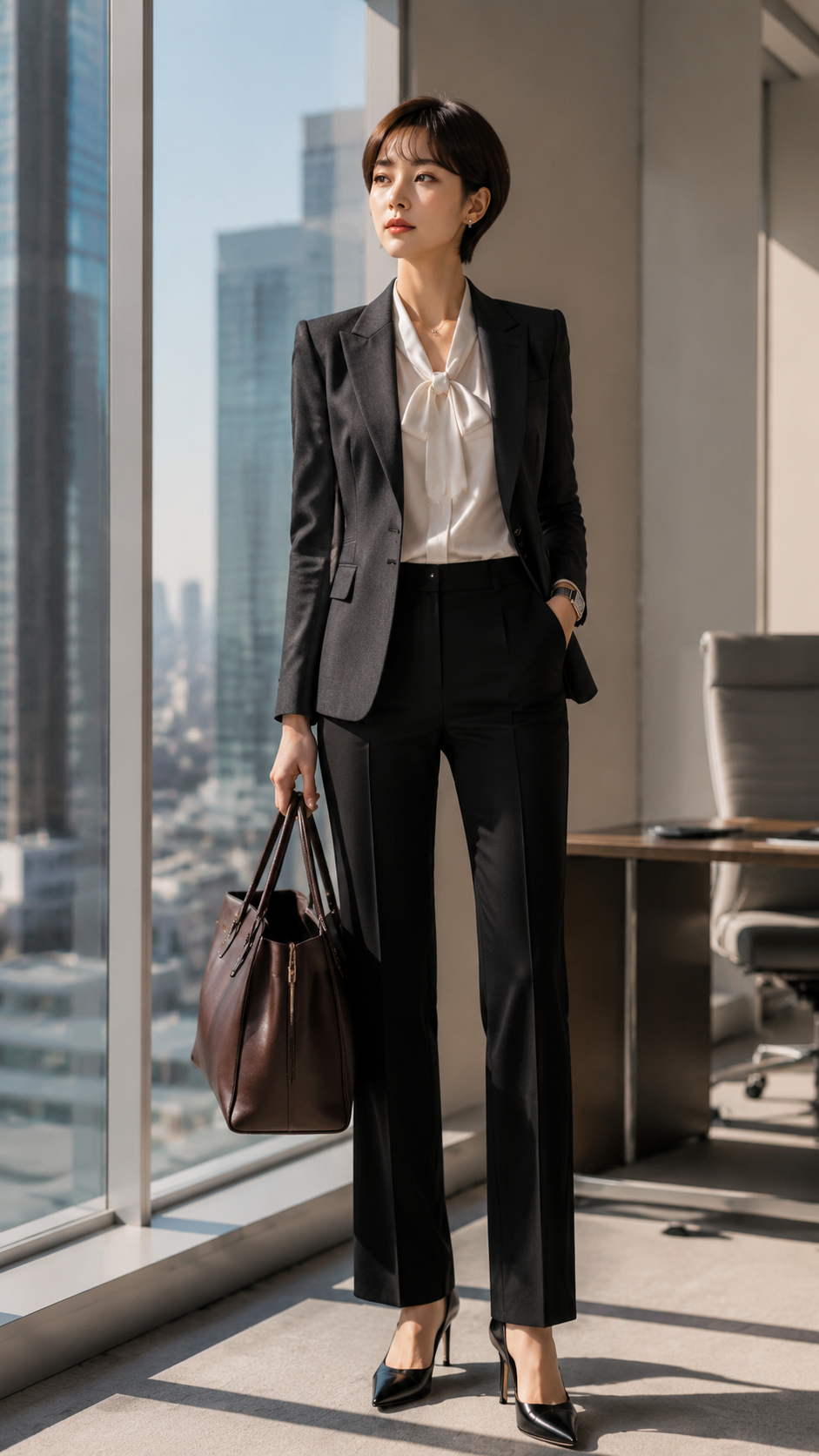 女装穿搭 GPT Image 2 提示词：通勤干练风女装 AI 女装提示词