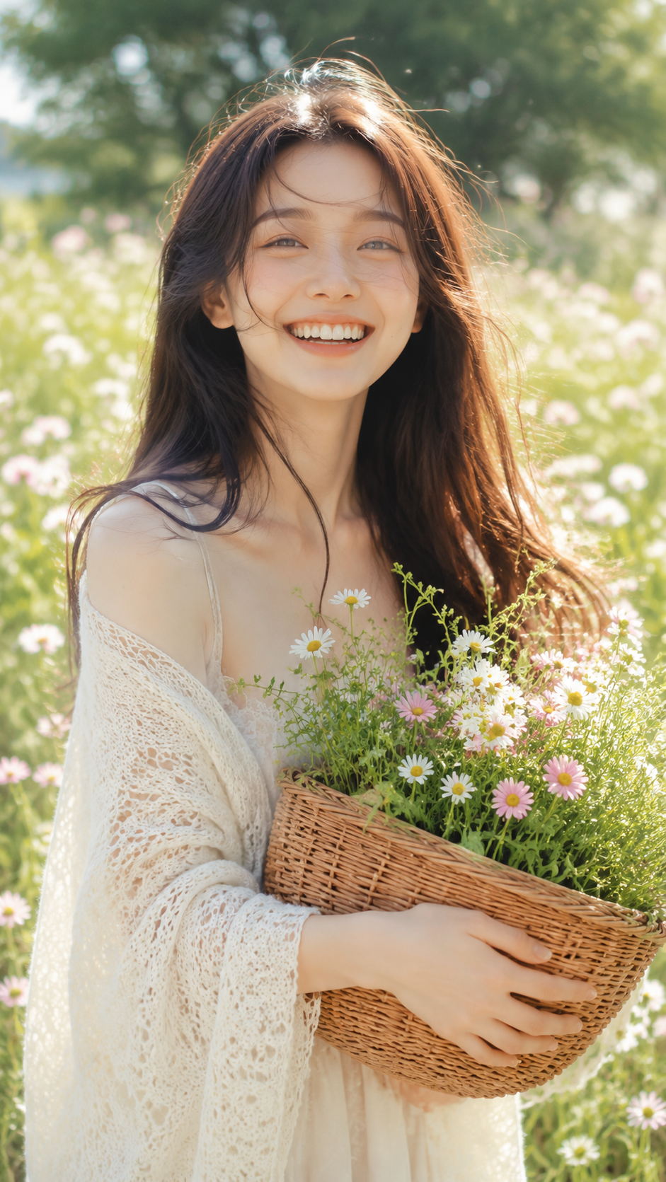 女装穿搭 GPT Image 2 提示词：春日草地的日系胶片写真 AI 女装提示词