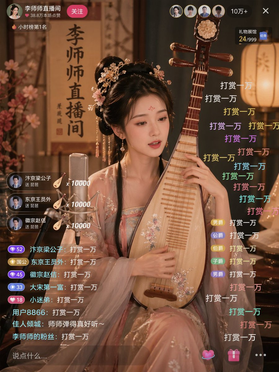 角色设定 GPT Image 2 提示词：Ancient Beauty Livestream Scene