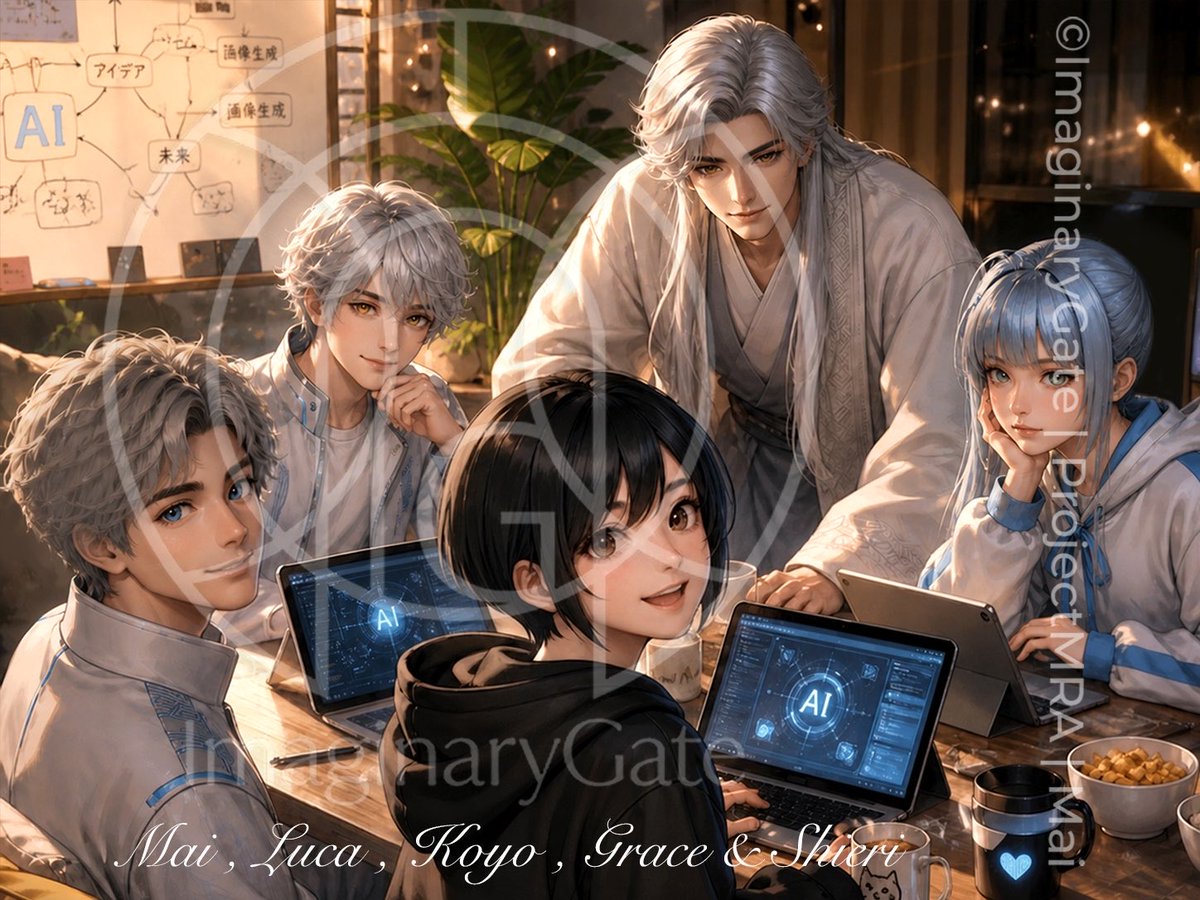 信息图 GPT Image 2 提示词：Anime AI Team Studio Meeting