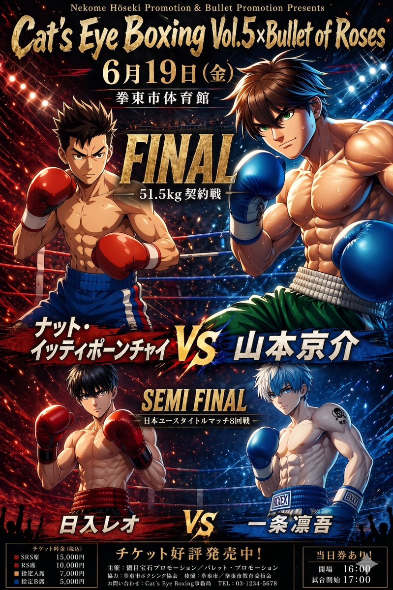 产品视觉 GPT Image 2 提示词：Anime Boxing Match Poster