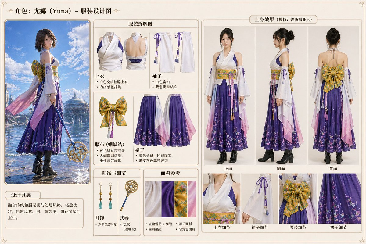 信息图 GPT Image 2 提示词：Anime Character Clothing Deconstruction