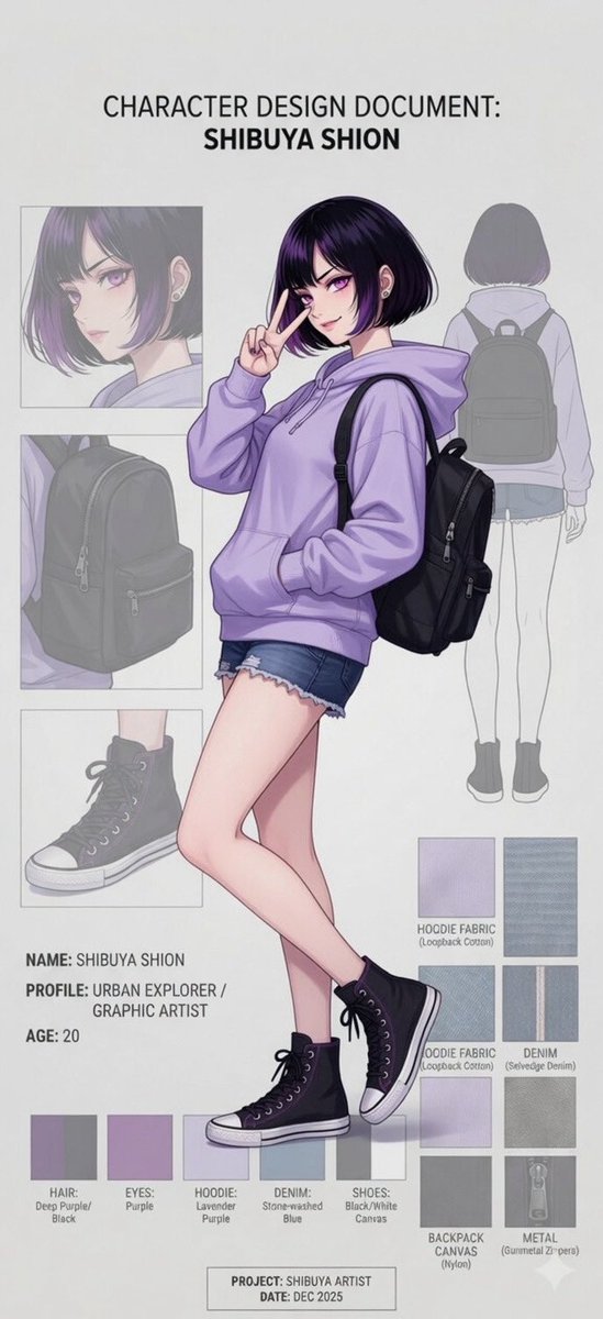 角色设定 GPT Image 2 提示词：Anime Character Design Document