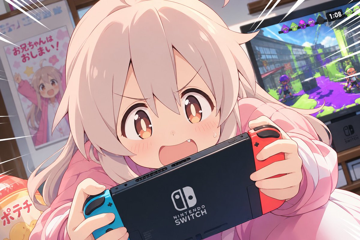 角色设定 GPT Image 2 提示词：Anime Character Playing Video Games