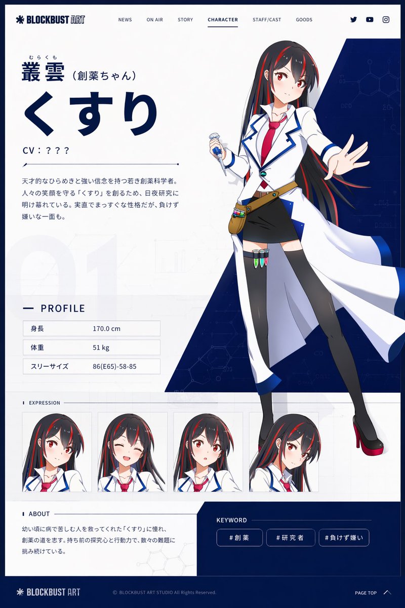 产品视觉 GPT Image 2 提示词：Anime Character Profile Web Sheet