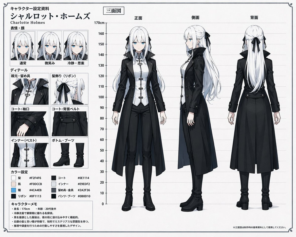 信息图 GPT Image 2 提示词：Anime Character Reference Sheet