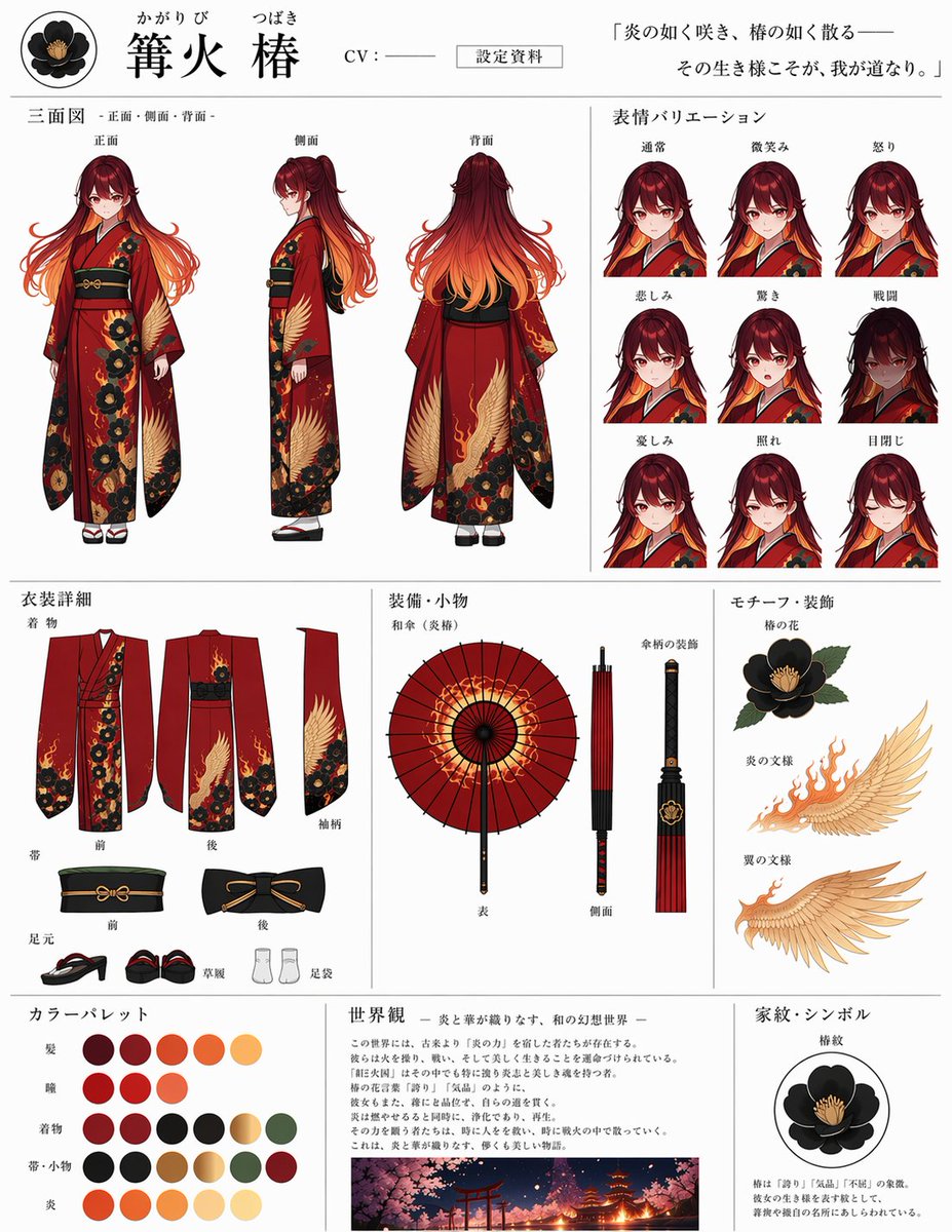 角色设定 GPT Image 2 提示词：Anime Character Reference Sheet Generator