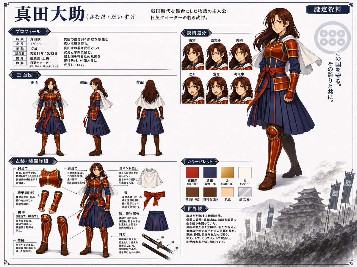 界面稿 GPT Image 2 提示词：Anime Character Reference Sheet