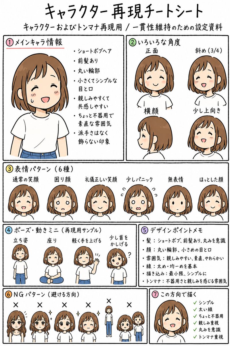 产品视觉 GPT Image 2 提示词：Anime Character Reproduction Cheat Sheet