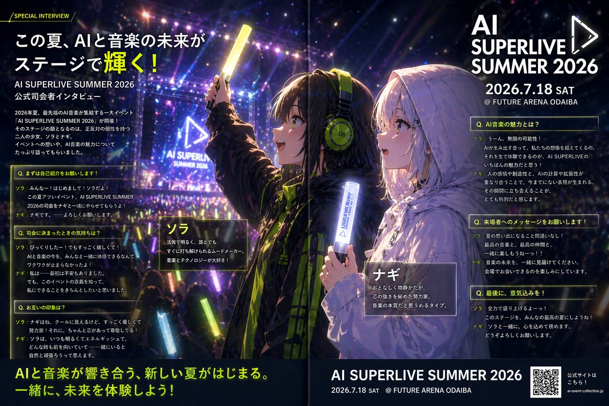 产品视觉 GPT Image 2 提示词：Anime Concert Interview Magazine Spread