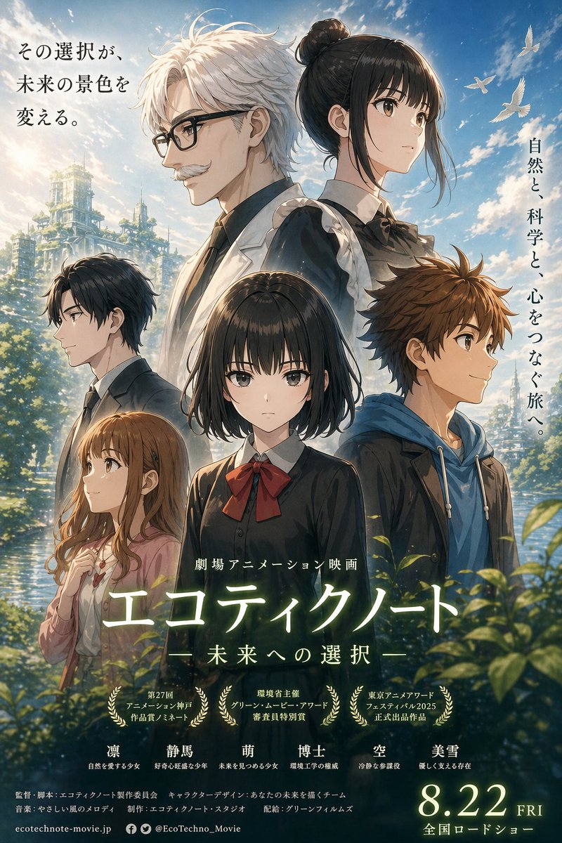 产品视觉 GPT Image 2 提示词：Anime Ensemble Movie Poster