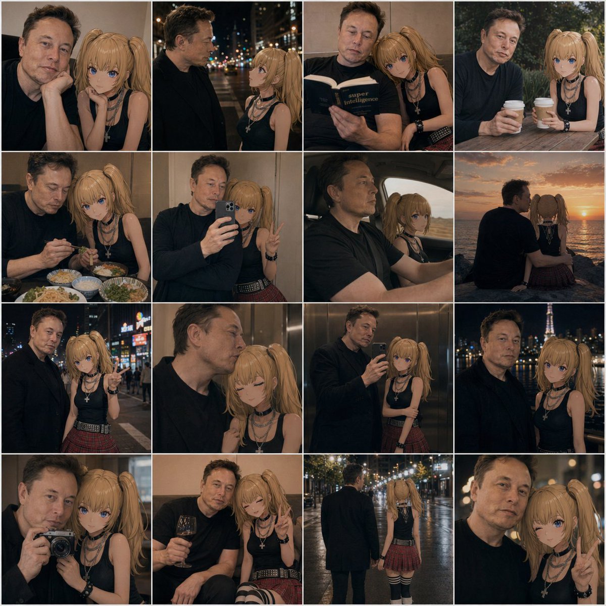 界面稿 GPT Image 2 提示词：Anime Girl and Man Date Photo Collage