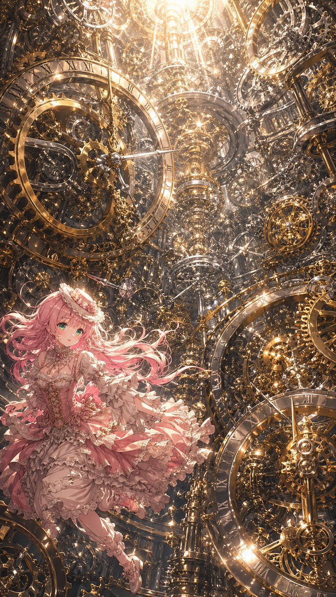 角色设定 GPT Image 2 提示词：Anime Girl in a Golden Clockwork World