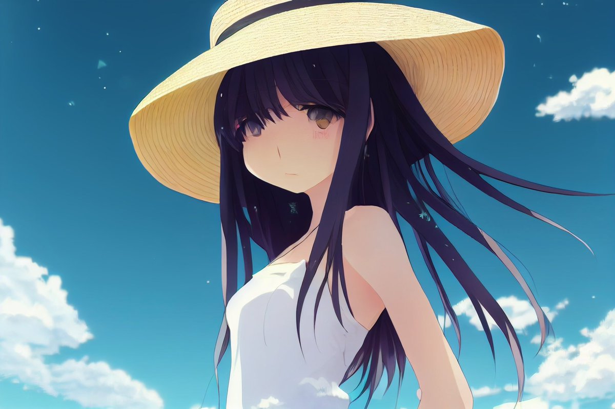 产品视觉 GPT Image 2 提示词：Anime Girl in Straw Hat Under Blue Sky