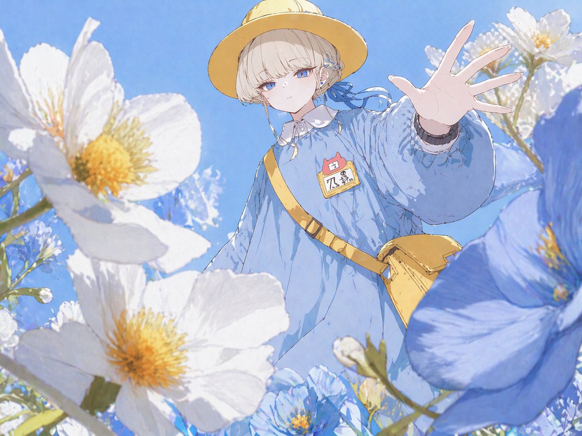角色设定 GPT Image 2 提示词：Anime Girl Reaching Through Flowers