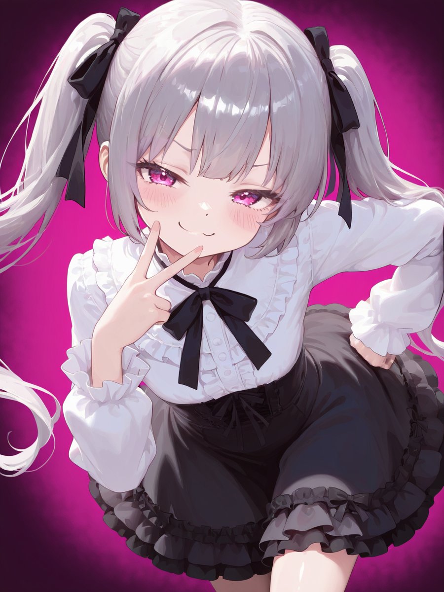 角色设定 GPT Image 2 提示词：Anime Girl Smug Peace Sign Portrait