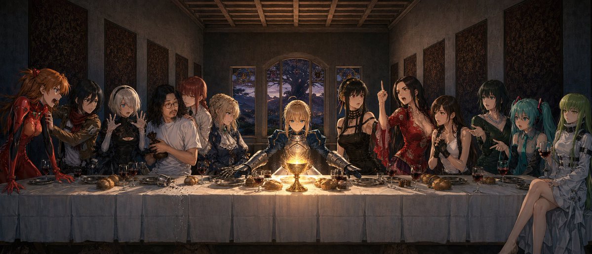 产品视觉 GPT Image 2 提示词：Anime Last Supper Ensemble