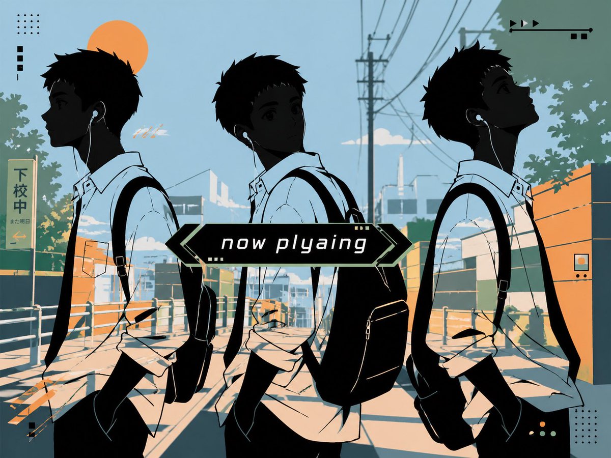 产品视觉 GPT Image 2 提示词：Anime Lo-Fi Now Playing Schoolboys