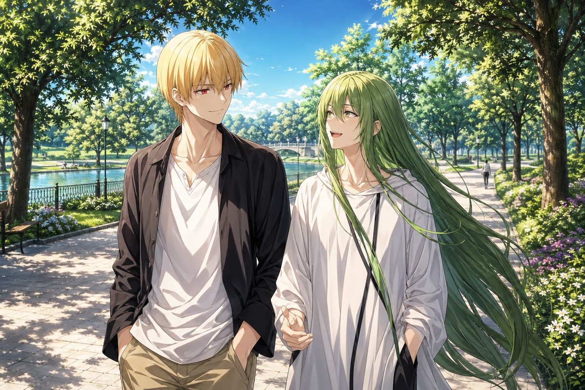 界面稿 GPT Image 2 提示词：Anime Park Date Illustration