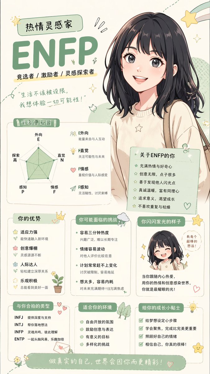 角色设定 GPT Image 2 提示词：Anime personality attribute interpretation