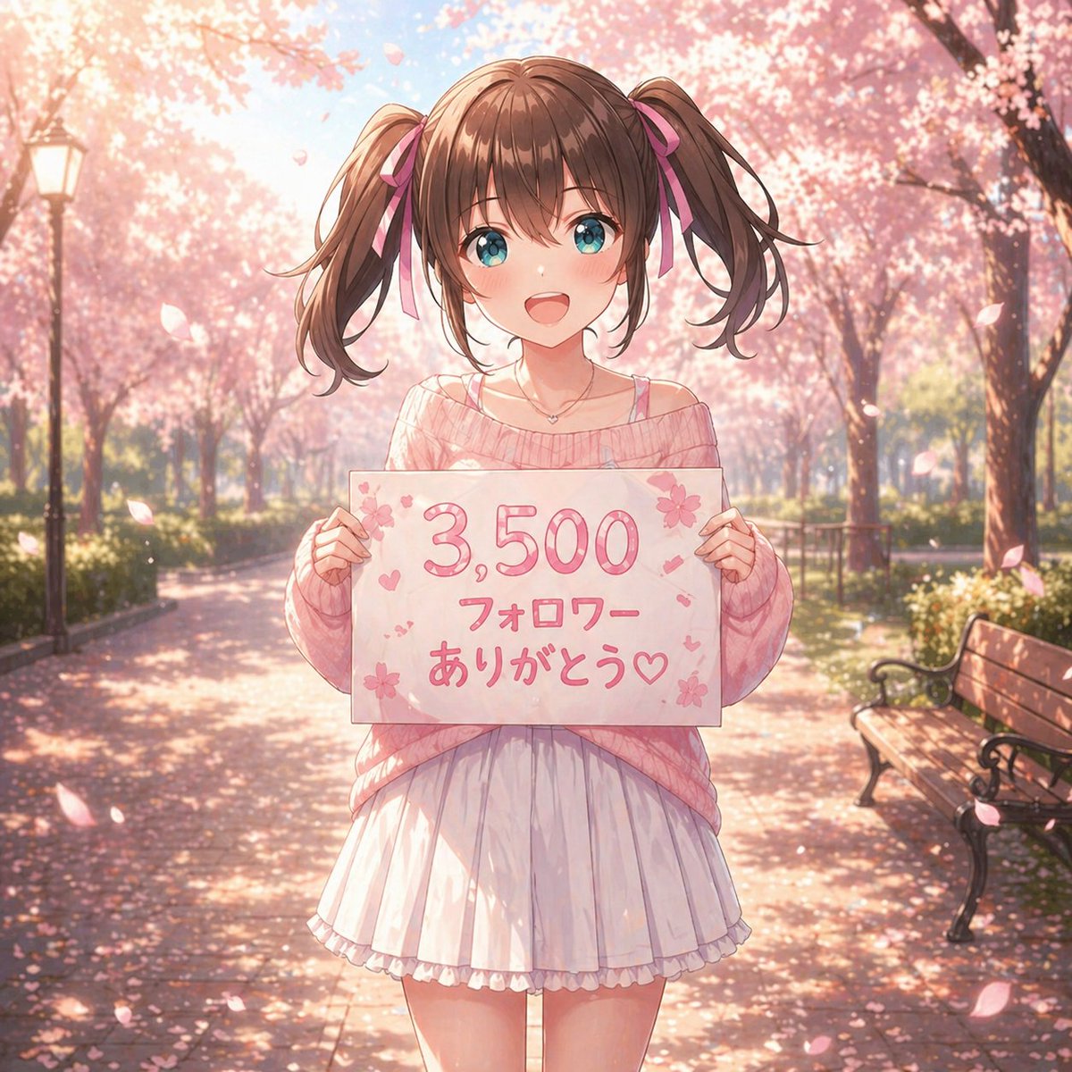 角色设定 GPT Image 2 提示词：Anime Sakura Thank-You Portrait