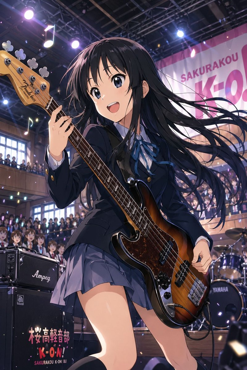 产品视觉 GPT Image 2 提示词：Anime School Festival Bass Performance