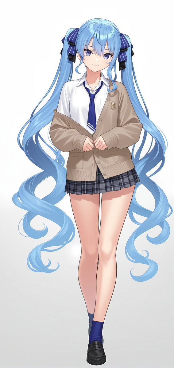 界面稿 GPT Image 2 提示词：Anime Schoolgirl Full-Body Portrait